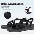 thumbnail image 4 of MEGNYA Comfortable Summer Hiking Sandals for Ladies, Arch Support Rubber Sole Slide Sandals for walking, Lightweigh Warerproof Beach Sandals for Pool Water Travel Black Size 8, 4 of 9