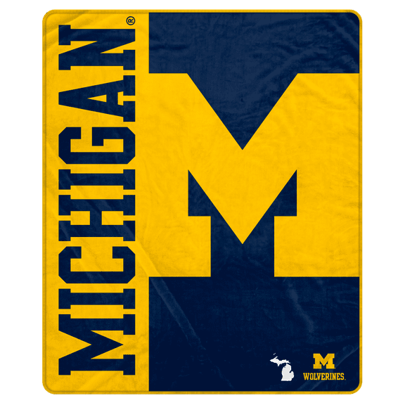 NCAA Michigan Wolverines 50x60 Inch Ultra Soft Tailgate Throw