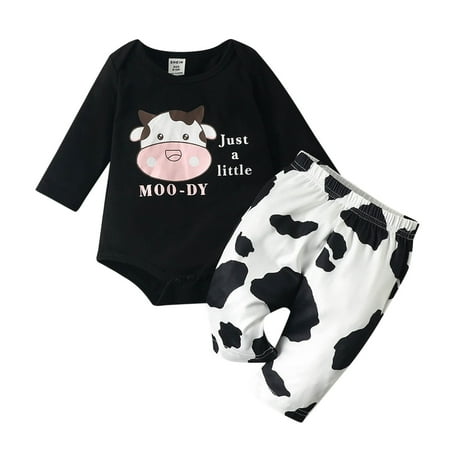 

KI-8jcuD Little Girl Easter Outfit Baby Girls Outfit Cow Words Prints Long Sleeves Tops Pants 2Pcs Set Outfits 23 Piece Gift Set Baby Girl Thanksgiving Outfit 3-6 Months Baby Christmas Headband Take