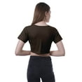 thumbnail image 5 of Moomaya Womens Round Neck Crop Top Short Sleeves Summer T-shirt Loose Fit Tops, 5 of 7