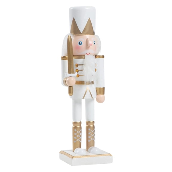 Nutcracker Figurine Tabletop Sculpture Ornament Durable Wooden Material for Christmas Mantel Home Decor