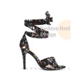 thumbnail image 3 of BLISSFUL STEP Printed Lace Up Stiletto Heels Sandals for Women Black 7, 3 of 6