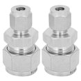 thumbnail image 3 of Suministros industriales, 2 piezas Accesorio de tubo de compresión Accesorio de tubo Conector de junta de virola doble Conector de virola doble Adaptador recto Durabilidad extendida, 3 of 9