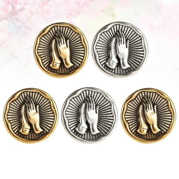 LABSERRON 5Pcs Vintage Brooch For Women With Praying Hand Shape In Assorted Color