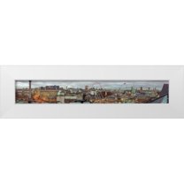 Frank, Assaf 18x6 White Modern Wood Framed Museum Art Print Titled - Panoramic view of London city