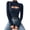 Deep Blue, variant on MOYIKO Cutout Front Mock Turtle Neck Long Sleeve Shirts for Women Fitted Tops Tees,Size Large