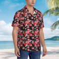 thumbnail image 3 of Pofeuu Rose Flowers Print Hawaiian Shirt for Men Sleeves Casual Button Down Summer Beach Dress Shirts T-Shirts,XX-Large, 3 of 7