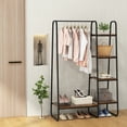thumbnail image 2 of Patiojoy Metal Garment Rack Freestanding Clothes Closet Storage Organizer with Shelves, 2 of 10