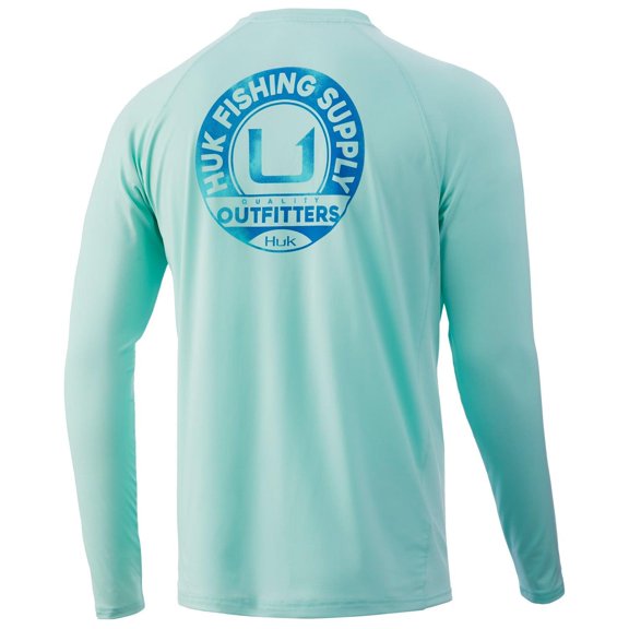 HUK Outfitter Pursuit Sleeve Sea Foam, Small Long Sleeve Shirt