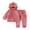 Watermelon Red, variant on Kids Toddler Boys Girls Winter Clothes Warm Fleece Hooded Pajamas Sleepwear 2 Piece Loungewear Set, Size 1-7 Years