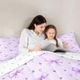 thumbnail image 4 of Erosebridal Kids Kawaii Purple Bowknot Bedding Comforter Set 7pcs,Daisy Flowers Love Heart Queen Bedding Sets for Teens Girls,Breathable Home Decor, 4 of 6