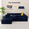 thumbnail image 4 of BYBYME 104" Cloud Sectional Couch with L-Shape Chaise Modern Comfy Modular Plush Corduroy Sofa for Living Room,No Assembly Required,Left Facing Chaise,Green, 4 of 10