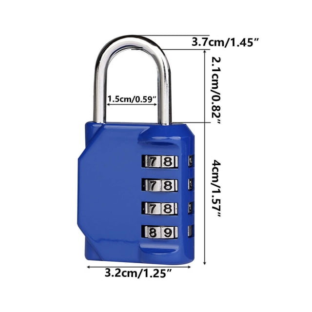 Birdeem Password Lock, Four Digit Password Lock, All Metal, Medium Password Lock,