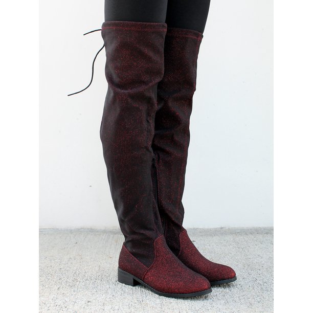 nature breeze over the knee women's sock boots in olive