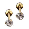 thumbnail image 3 of Ear Studs Anti-allergic Cubic Zirconia Stainless Steel 3 Prong Design Earrings For Daily Life, 3 of 4