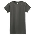 thumbnail image 5 of Gildan Softstyle Women’s T-Shirt, Short Sleeve Crew Neck Semi Fitted Cotton Tee, Charcoal, M, 5 of 5