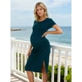 thumbnail image 4 of Women's Maternity Dress Short Sleeve Split Pregnancy Dresses Maternity Clothes, 4 of 6