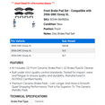 thumbnail image 2 of Front Brake Pad Set - Compatible with 2006 GMC Envoy XL, 2 of 2