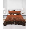 thumbnail image 3 of Orange Geometric Twin XL Size Down Alternative Comforter, Lightweight Comforter Quilt Bedding Set with Pillow Shams Ombre Modern Abstract Art All Seasons Bed Comforter Duvet Insert 68"x98", 3 of 7