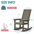 thumbnail image 2 of Hidpriva Outdoor Rocking Chair, Oversized HDPE Weather Resistant Porch Rockers for Outside Deck Balcony Front Backyard, Wood Grain, 2 of 8