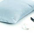 thumbnail image 3 of Ntbay 2 Pack Breathable Washed Cotton King Size Pillowcases with Envelope Closure, Soft Solid Color Pillow Cases Set of 2, 20" x 36" , Blue, 3 of 7