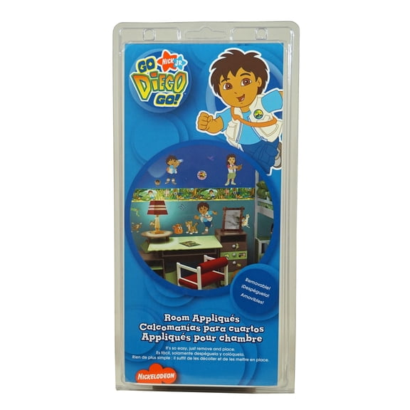 Go Diego Go Self-Stick (and removable) Wall Room Appliqué - Contain four 10"x17" sheets of stickers