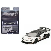 Lamborghini Aventador SVJ 63 Bianco Asopo White with Carbon Top Limited Edition 1/64 Diecast Model Car by Mini GT