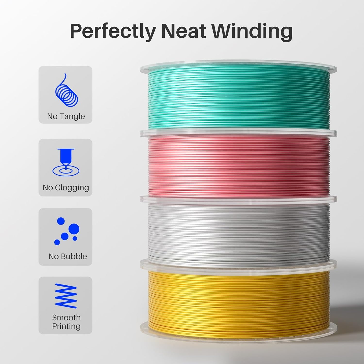 Silk PLA Filament 1.75mm True Red 1KG, 3D Printer Filament Dimensional Accuracy +/- 0.02mm, 1kg Plastic Spool(2.2lbs) 3D Printing Filament Fits for Most FDM 3D Printers