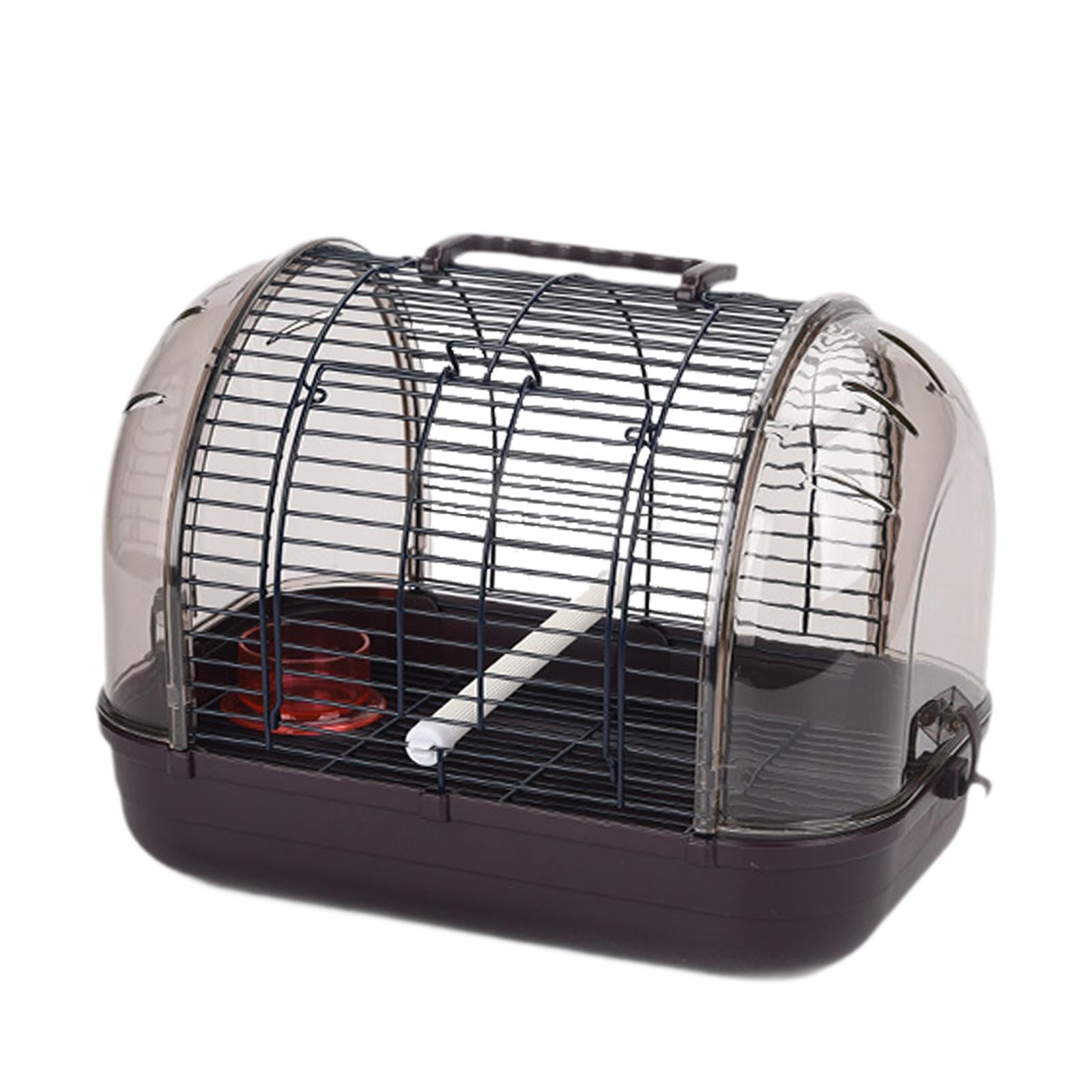 Bvdfgk Bird Travel Cage Pet Cage Easy to Clean Small Visible Window Portable Breathable Brown