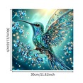 thumbnail image 2 of Hummingbird Diamond Art Kit Framed 12 Inch 5D Diamond Painting for Adults Teal Wall Decor Wall Art for Home Decor, 2 of 4