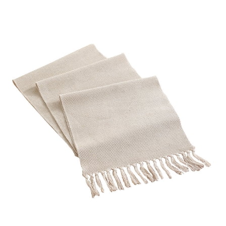 ROSENICE 160X33Inch Beige Rustic Cotton Table Runner 1Pack