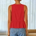 thumbnail image 5 of Cqxid525 Summer Basic Tank Shirt Women's Blouse Solid Color Tie with Bow Sleeveless Shirt Casual, 5 of 5