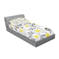 thumbnail image 2 of Ambesonne Flowers Fitted Sheet & Pillow Sham Set, Daisy Leaf Spring Time, Twinxl, Yellow White, 2 of 2