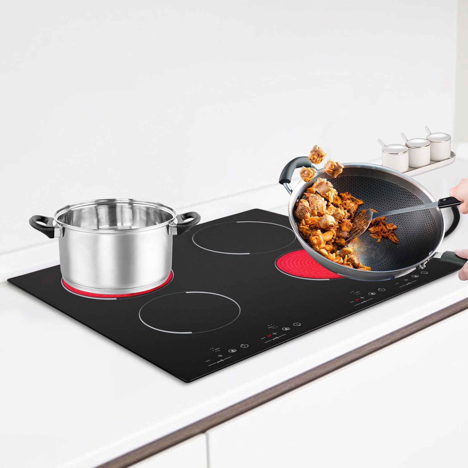 4-Burners Electric Ceramic Cooktop Built-in Cooktop Stove Ceramic Cooking Stove for kitchens, cabins