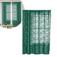 thumbnail image 2 of Green Lace Sheer Curtains, 55x72 Inch Semi-Sheer Vintage Window Curtain for Home Decor, Decorative Curtain for Living Room Bedroom French Door, Elegant Panel Drapes, 1 Panel, 2 of 9