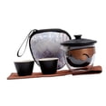 thumbnail image 4 of Juego de té portátil Juego de té con estuche Juego de tetera y taza portátil Juego de servicio de té para exteriores Oficina Senderismo Inauguración negro, 4 of 8