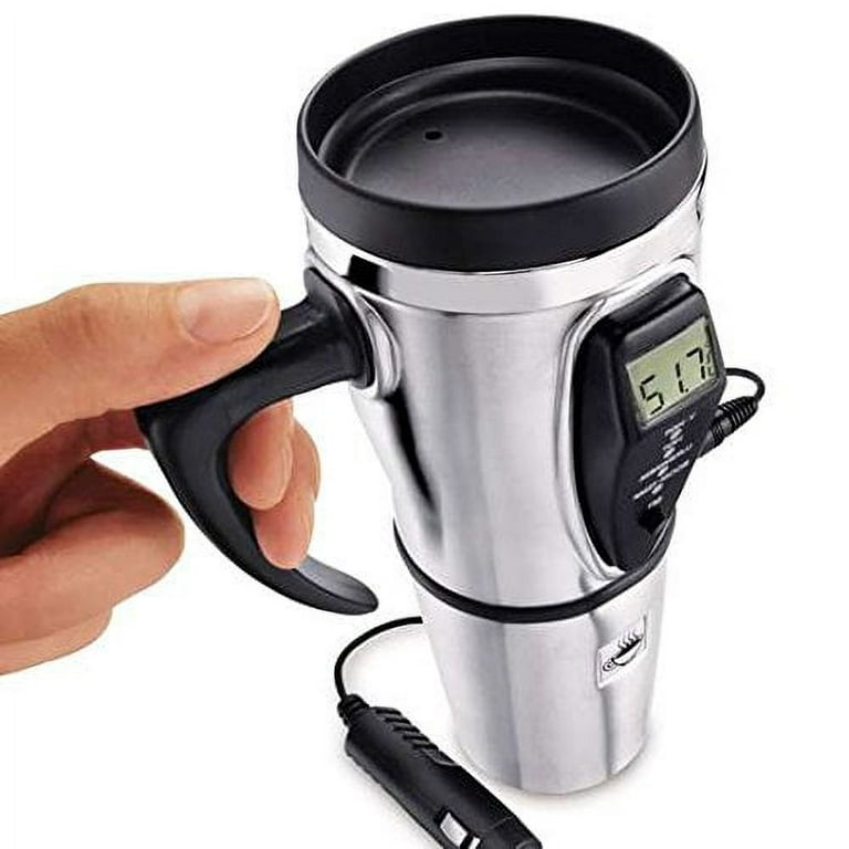 Ovzne Smart Temperature Control Travel Coffee Mug Electric Heated Travel  Mug Stainless Steel Tumbler Smart Heating Car Cup Keep Milk Warm LCD  Display