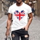 thumbnail image 4 of Mens Casual Manga Corta Botón Abajo Camisetas Estados Unidos Bandera Impresión Cuello Redondo Suéter Camiseta, Poliéster Casual Uso Diario para Hombres, 4 of 5