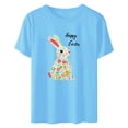 thumbnail image 6 of Inverlee Easter Shirts for Women Funny Bunny Eggs Graphic Tees Soft Short Sleeve T Shirts Blouses Summer Crewneck Dressy Casual Tops, 6 of 6