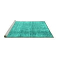 thumbnail image 2 of Ahgly Company Machine Washable Indoor Square Abstract Turquoise Blue Contemporary Area Rugs, 6' Square, 2 of 4
