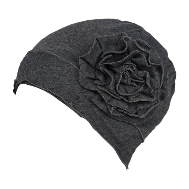 Turbante para pacientes con cáncer, sombreros africanos transpirables para quimioterapia. gris oscuro