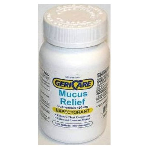 GeriCare Guaifenesin 400mg Expectorant Thin & Loosens Mucus,100ct, 6-Pack