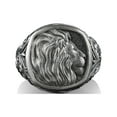 thumbnail image 4 of Majestic Lion with Victorian Pattern Silver Men Ring, Zodiac Leo Ring For Men, Animal Lover Gifts, Pinky Signet Ring For Women, Lion Rings, 4 of 5
