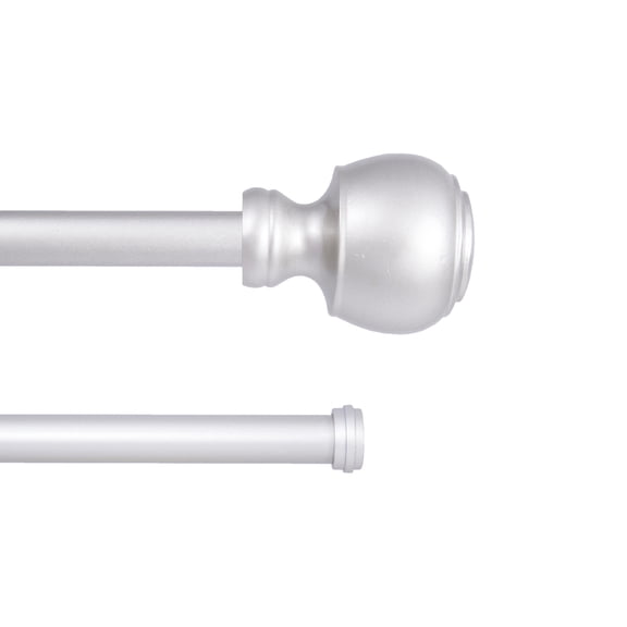 Kenney Fast Fit Easy Install Buchanan Decorative Steel Double Curtain Rod, 36-66" Adjustable Length, 5/8" Dia., Brushed Nickel