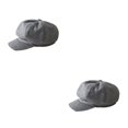 thumbnail image 2 of Minnieouse Sombrero de mujer Color sólido Tamaño libre Compras Oficina Gorra Moda Vestir Cálido al aire libre Usable Ala Boina Regalo Gris claro Gris claro 2piezas Minnieouse CBP045312, 2 of 5