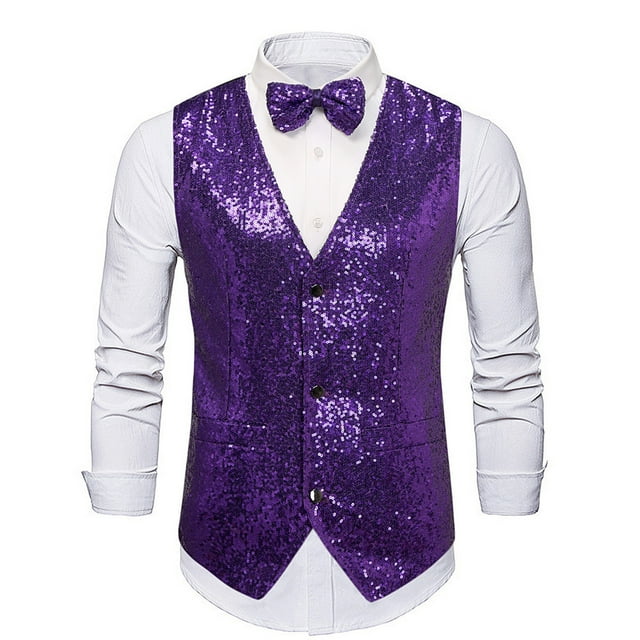 pstuiky Camisetas sin mangas para hombre, Blusa sin mangas con cuello en V, botones y pajarita con bolsillos estampados a la moda para hombre Chaleco de hombre xl