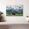 thumbnail image 2 of Elephant Stock Grazing Teton Bison Wall Art - Horizontal Canvas Wall Art - Living Room Wall Decor - Animal Canvas - Green And Brown Decor - 12" x 8", 2 of 4