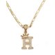 thumbnail image 1 of Cadena y dije de brillos con corona de oro laminado letra H, 1 of 8