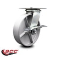 thumbnail image 2 of 8 Inch Heavy Duty Semi Steel Caster with Roller Bearing and Brake Service Caster, 2 of 2