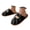 Black, variant on Women's Fuzzy Slip on Slippers Memory Foam Warm Cozy Soft House Shoes Casual Bedroom Slides